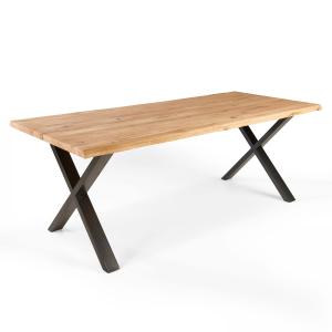 Table à manger en bois bords irréguliers 160 x 95 x 75cm