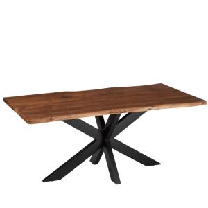 Table à manger en bois d'acacia j-line marron foncé 180x90x…