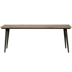 Table à manger en bois d'orme 6 personnes, 220x90 cm