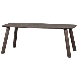 Table à manger en bois de chêne 4 personnes marron foncé
