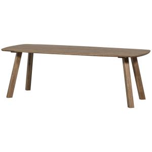 Table à manger en bois de chêne 6 personnes marron foncé