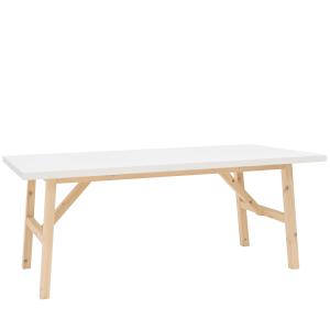 Table à manger en bois de sapin blanc 160x75cm