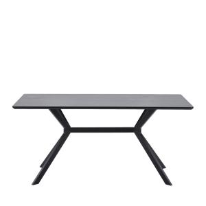 Table à manger en bois et métal 200x90cm noir