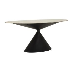 Table à manger en bois et métal crème et noir (180 x 90 x 7…