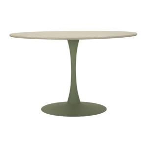 Table à manger en bois et métal de couleur verte et crème