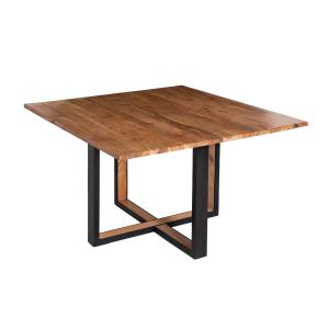 Table à manger en bois et plateau noir 130x130 cm