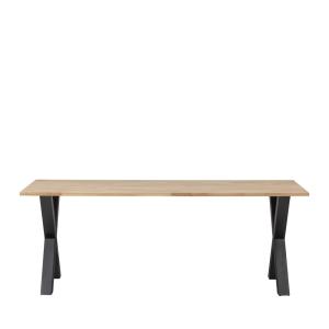 Table à manger en bois piétement en X 220x90cm naturel