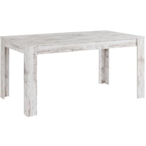 Table à manger en effet bois blanc antique 8 personnes L160