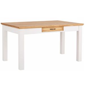 Table à manger en effet chêne blanc avec 1 tiorir 6 personn…