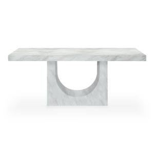 Table à manger en effet marbre blanc 8 personnes