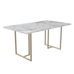 Table à manger en effet marbre blanc 8 personnes L160