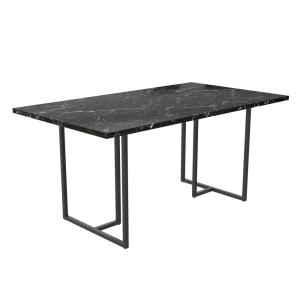 Table à manger en effet marbre noir 6 personnes L160