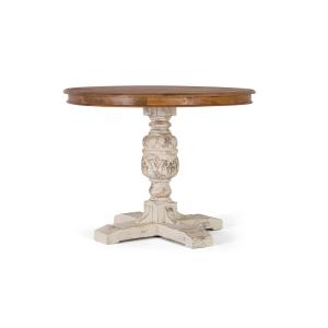 Table à manger en manguier naturel et blanc vieilli 1 mètre…