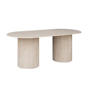 Table à manger en marbre composite beige 6 personnes