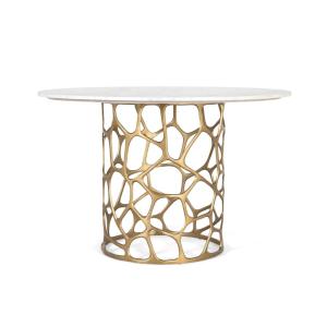 Table à manger en marbre et aluminium fabriquée à la main