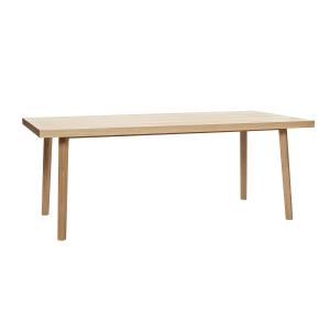 Table à manger en mdf, placage de chêne et bois de chêne na…