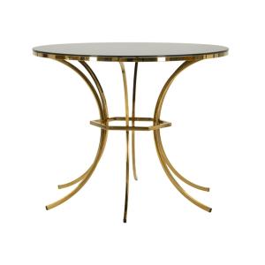 Table à manger en métal doré et noir et verre (Ø 100x80 cm)…