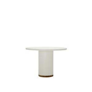 Table à manger en microciment blanc cassé, 110 cm