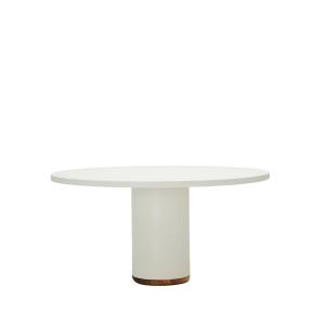 Table à manger en microciment blanc cassé, 150 cm