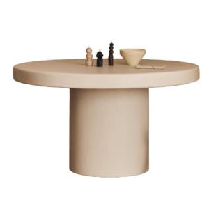 Table à manger en microciment couleur blanc 140 cm