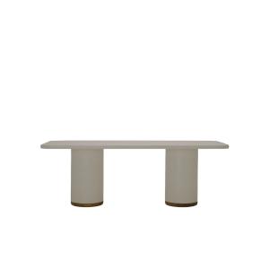 Table à manger en microciment gris pierre, 220 cm