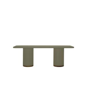 Table à manger en microciment vert olive, 180 cm