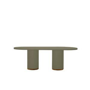 Table à manger en microciment vert olive, 200 cm