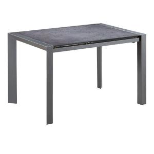 Table à manger en verre et métal 4 personnes L120