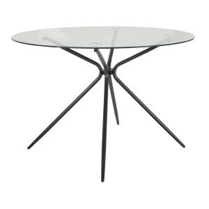 Table à manger en verre et métal noir 4 personnes D107