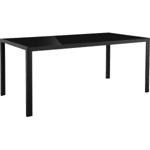 Table à manger en verre et métal noir 8 personnes L180