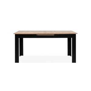Table à manger extensible 160/200 cm décor chêne et noir -…
