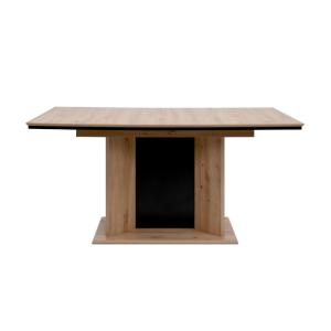 Table à manger extensible 160-200x90x76 cm chêne et noir- D…