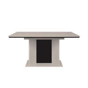 Table à manger extensible 160-200x90x76 cm taupe et noir -…