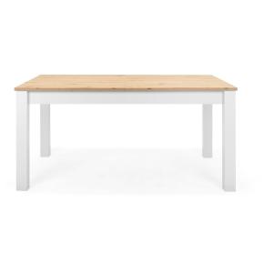 Table à manger extensible 160/215 cm blanc/bois