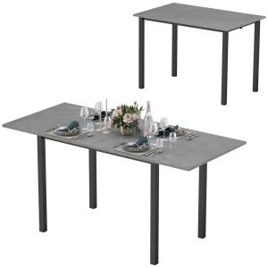 Table à manger extensible 6 personnes acier gris foncé