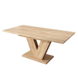 Table à manger extensible effet chêne 140-180 cm avec pied…