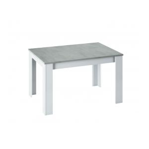 Table à manger extensible L140/190cm - Blanc / Béton