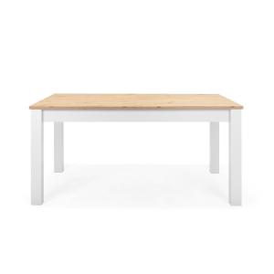 Table à manger extensible L160/215 cm - Effet Chêne et Blan…