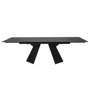 Table à manger extensible noire 6 à 10 personnes L160/240