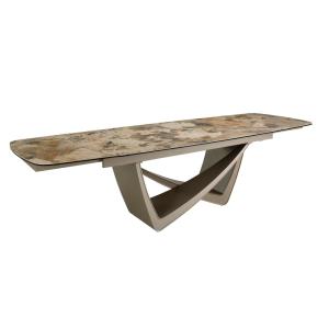 Table à Manger Extensible Ovale en Marbre Porcelaine et Aci…