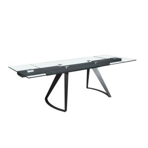 Table à manger extensible rectangulaire en verre trempé et…