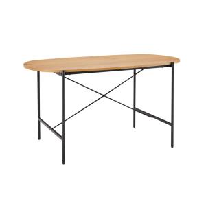 Table à manger finition chêne et pieds métal noirs - 160x90…