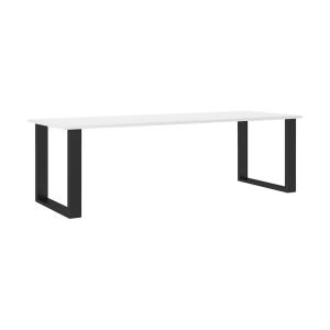 Table à manger industriel 185 cm blanc / noir