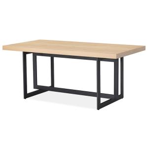 Table à manger industrielle effet bois et noir 6personnes D…