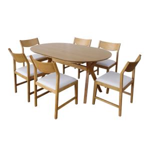 Table à manger oblongue extensible, 160-200cm   6 chaises