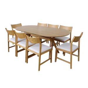 Table à manger oblongue extensible, 160-200cm   8 chaises