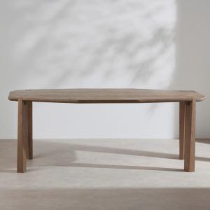 Table à manger octogonale en bois de manguier brossé, 6/8 p…