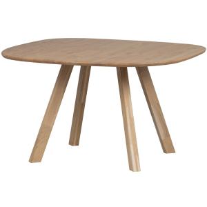 Table à manger organique en chêne 4 personnes, 130x130 cm