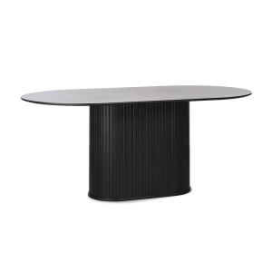 Table à manger ovale 180 cm bois noir
