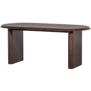 Table à manger ovale 180x90x75 cm en manguier marron foncé